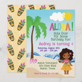 Tropical Beach Aloha Luau Einladung zum Geburtstag