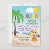 Tropical Beach Aloha Luau Einladung zum Geburtstag (Vorderseite)