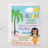 Tropical Beach Aloha Luau Einladung zum Geburtstag (Vorderseite)