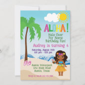 Tropical Beach Aloha Luau Einladung zum Geburtstag (Vorderseite)