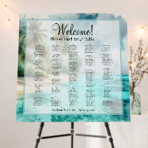 Tropical Beach Alphabetical Wedding Seating Chart