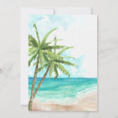 Tropical Beach and Palm Trees Wedding Details Card Einladung (Rückseite)