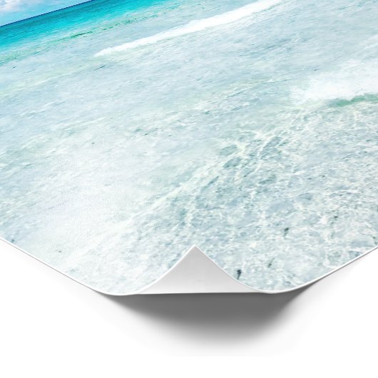 Tropical Beach - Aquamarines Aqua Ocean Blue Flori Fotodruck (Ecke)