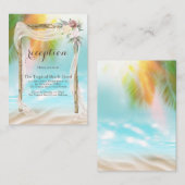 Tropical Beach Arbor Boho Wedding Reception Card Mitteilungskarte (Vorne/Hinten)