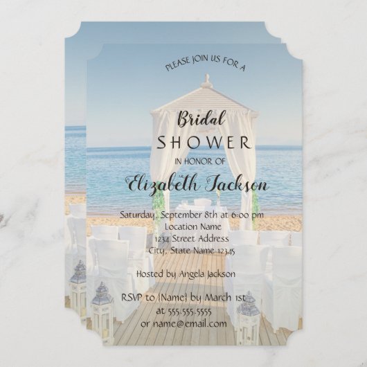 Tropical Beach Arbor Brautparty Einladung (Vorne/Hinten)