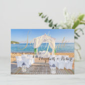 Tropical Beach Arbor Hochzeit retten das Datum Save The Date (Stehend Vorderseite)