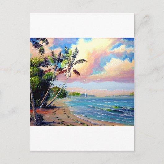 Tropical Beach Art Postkarte (Vorderseite)