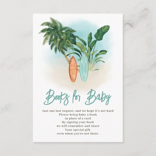 Tropical beach Baby an Bord surfen bringen ein Buc Begleitkarte (Vorderseite)