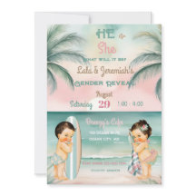 Tropical Beach Baby Geschlecht Enthüllung Blush Sa