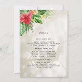 Tropical Beach Bachelorette Weekend Erreichbarkeit Einladung (Rückseite)