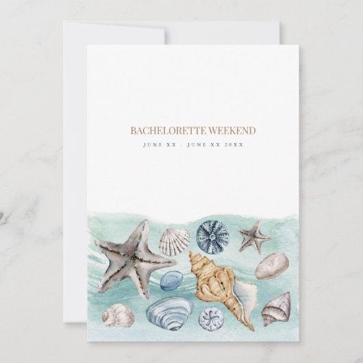 Tropical Beach Bachelorette Wochenende Einladung (Vorderseite)