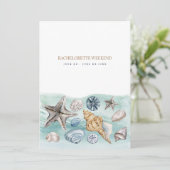 Tropical Beach Bachelorette Wochenende Einladung (Stehend Vorderseite)