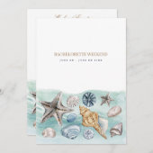 Tropical Beach Bachelorette Wochenende Einladung (Vorne/Hinten)