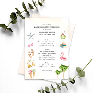 Tropical Beach Bachelorette Wochenende Einladung