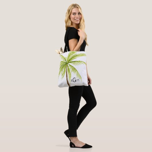 Tropical Beach Bag Palm Tree Monogram Tasche (Am Model)
