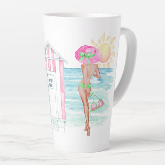 Tropical Beach Beauty Latte Cup Milchtasse (Rechte Ecke)