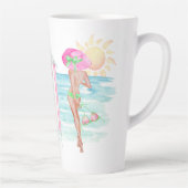 Tropical Beach Beauty Latte Cup Milchtasse (Rechts)