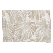 Tropical Beach Beige Palm Blätter Kissenbezug (Vorderseite-Links)