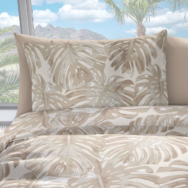 Tropical Beach Beige Palm Blätter Kissenbezug