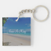 Tropical Beach Bible Verse Psalm 119:105 Schlüsselanhänger (Rückseite)
