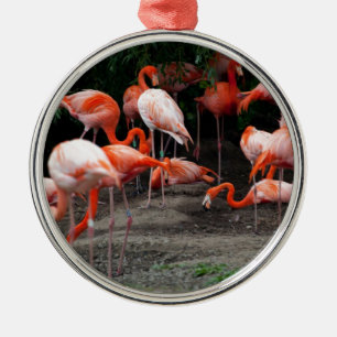 Tropical Beach Birds Destination Flamingos Ornament Aus Metall