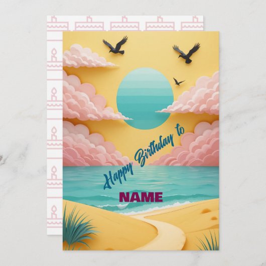 Tropical Beach Birthday (Vorne/Hinten)