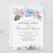 Tropical Beach Birthday Party Einladung (Vorderseite)