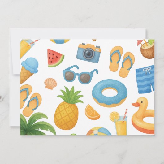 Tropical Beach Birthday Summer Party Foto Dankeskarte (Rückseite)