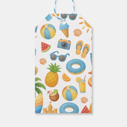 Tropical Beach Birthday Summer Party Thank You Geschenkanhänger (Rückseite)