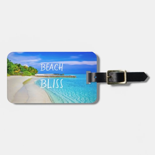 Tropical Beach Bliss Gepäckanhänger (Vorderseite horizontal)