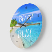Tropical Beach Bliss Große Wanduhr (Winkel)