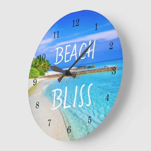 Tropical Beach Bliss Große Wanduhr (Winkel)