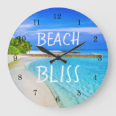 Tropical Beach Bliss Große Wanduhr (Vorderseite)