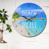 Tropical Beach Bliss Große Wanduhr