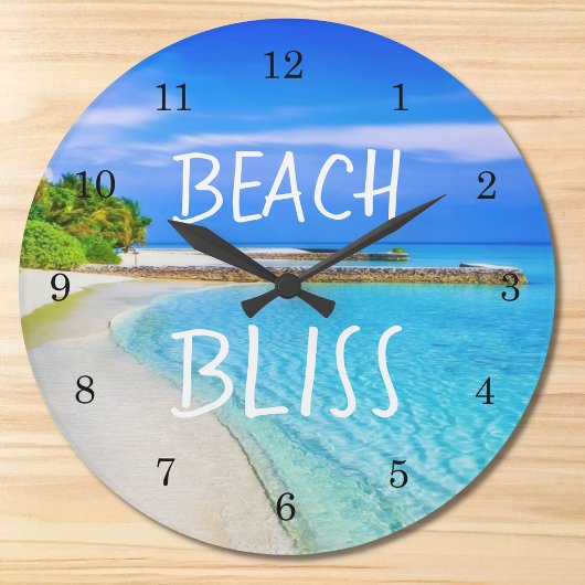 Tropical Beach Bliss Große Wanduhr