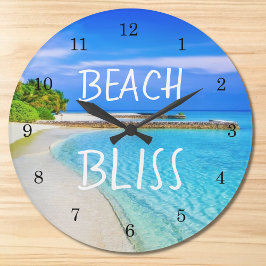 Tropical Beach Bliss Große Wanduhr