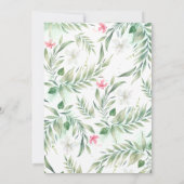 Tropical Beach Blume Babydusche Einladung (Rückseite)
