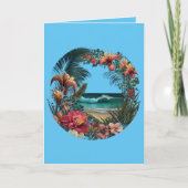 Tropical Beach Blume Floral Island Paradise Karte (Vorderseite)