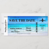 Tropical Beach Boarding Pass Hochzeit retten das D (Vorderseite)