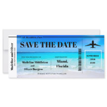 Tropical Beach Boarding Pass Hochzeit retten das D