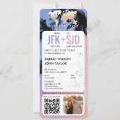 Tropical Beach Boarding Pass Ticket Zielort Einladung (Vorderseite)