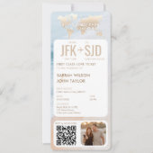 Tropical Beach Boarding Pass Ticket Zielort Einladung (Vorderseite)