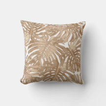 Tropical Beach Boho Brown White Palm Blätter