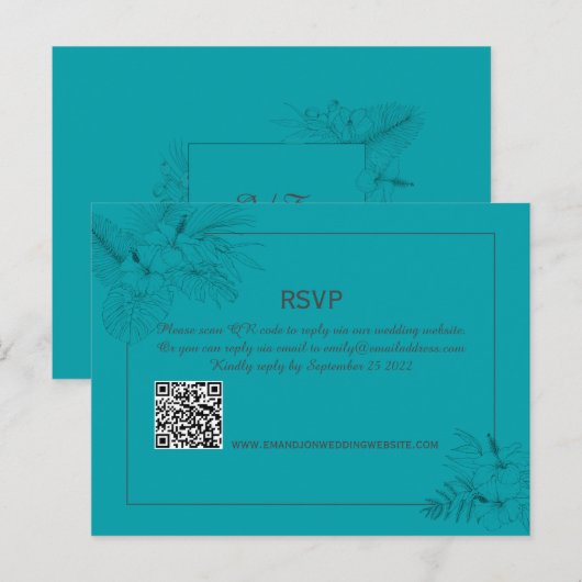 Tropical Beach Boho Summer QR Code UAWG Postkarte (Vorne/Hinten)