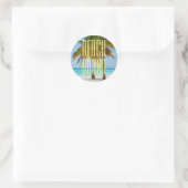 Tropical Beach Bound Runder Aufkleber (Tasche)