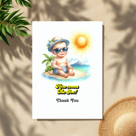 Tropical Beach Boy kommt hier zur Son Baby Dusche Dankeskarte