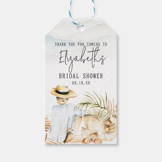 Tropical Beach Brautparty Geschenkanhänger (Vorderseite)