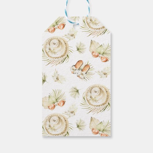 Tropical Beach Brautparty Geschenkanhänger (Rückseite)