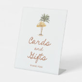 Tropical Beach Brautparty Karten und Geschenkszeic Sockelschild (Vorderseite)