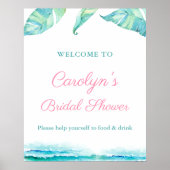 Tropical Beach Brautparty Party Willkommenspaket Poster (Vorne)